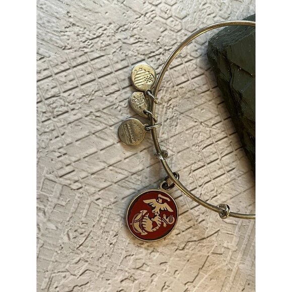 Alex and Ani Silver U.S. Marine Corps Charm Bangle - Picture 2 of 8